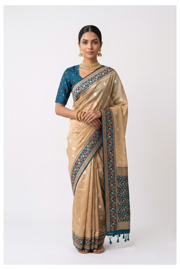 Ivory  Banarasi Art Silk Party Wear Saree