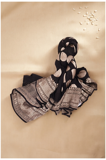 Black Banarasi Pure Silk Wedding Party Wear Saree