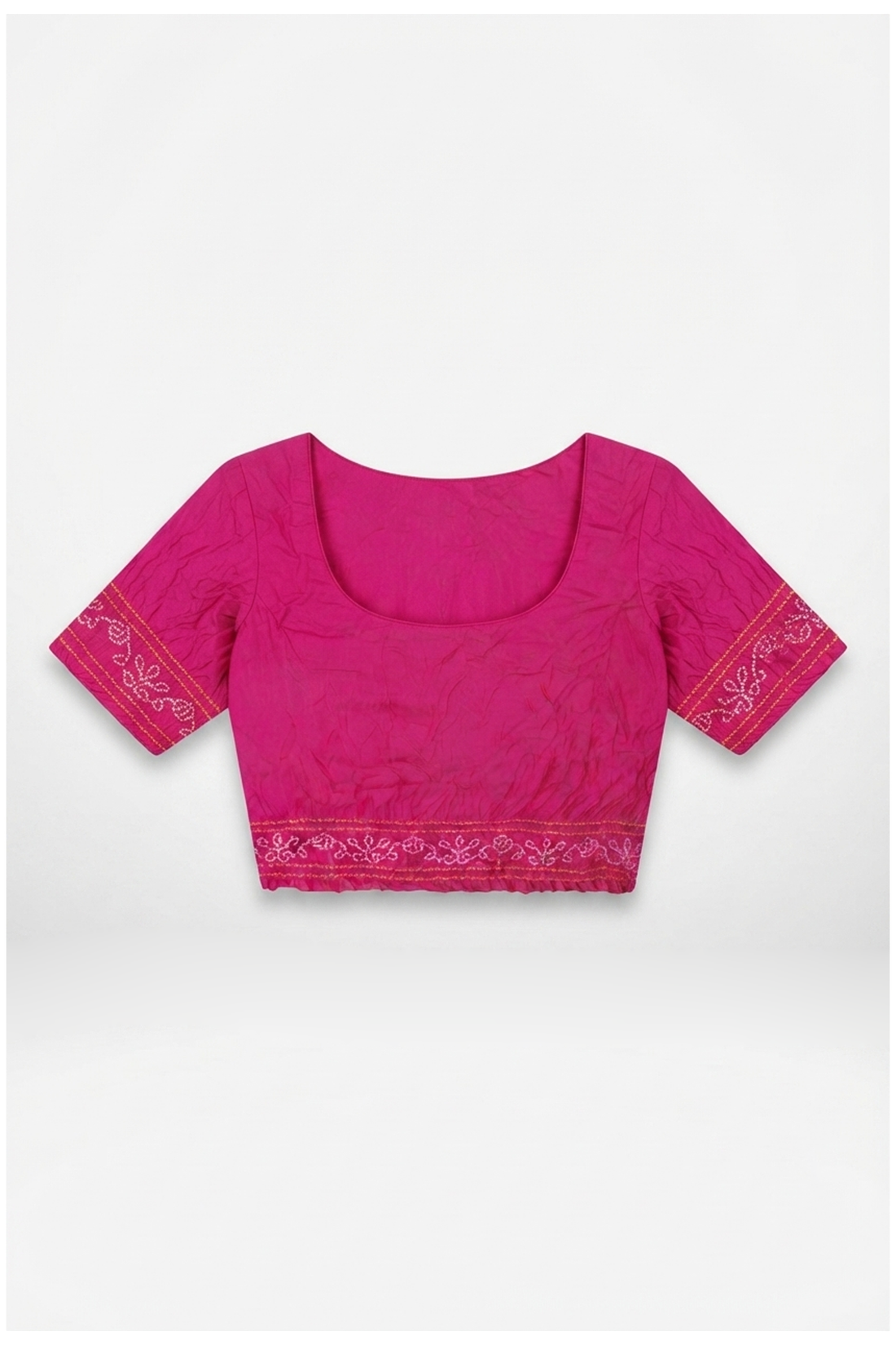 Rani Pink Bandhni Gajji Silk Wedding Saree