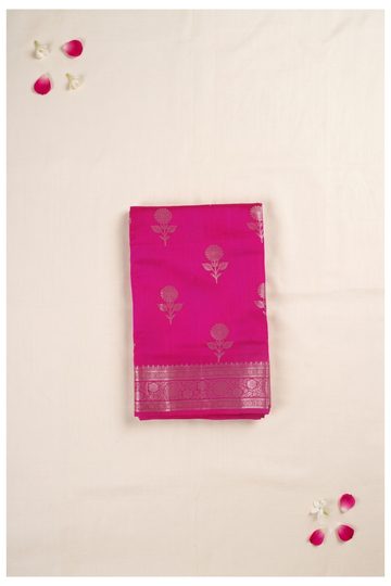 Rani Pink Banarasi Tissue Silk Wedding & Party Wear Saree