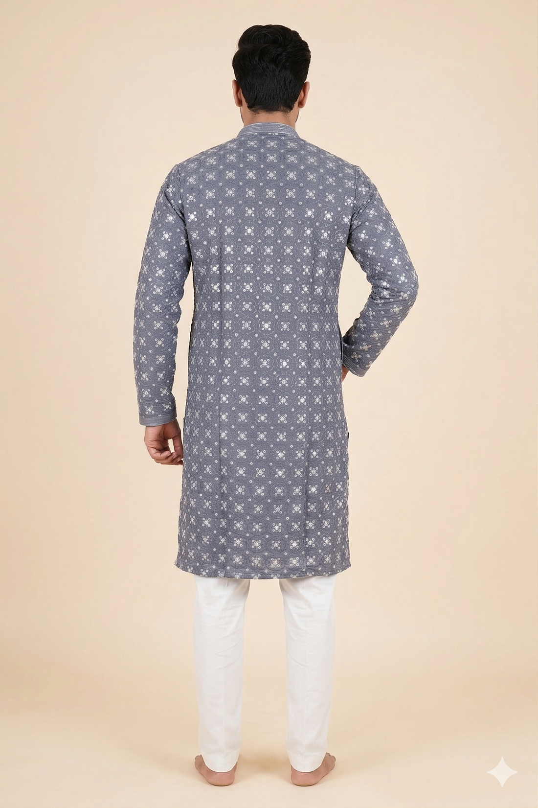 Elegant Medium Purple Printed Men’S Kurta