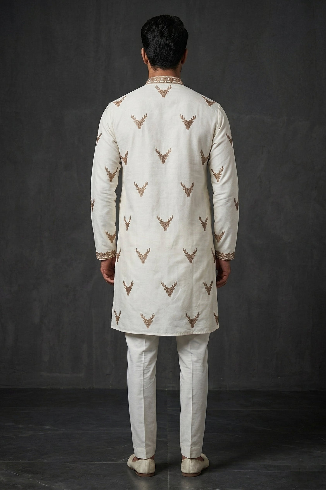 Ivory Embroidered Royal Men’S Kurta