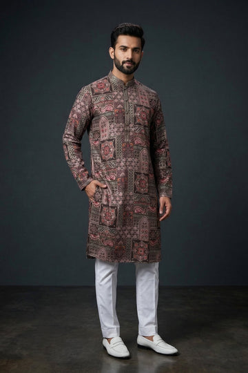 Vintage Mosaic Printed Men’S Kurta