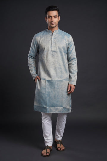 Sky Blue Classic Silk Blend Kurta