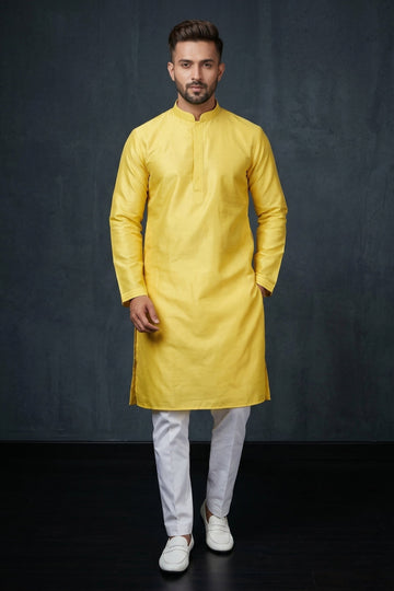 Sunshine Yellow Classic Ethnic Kurta