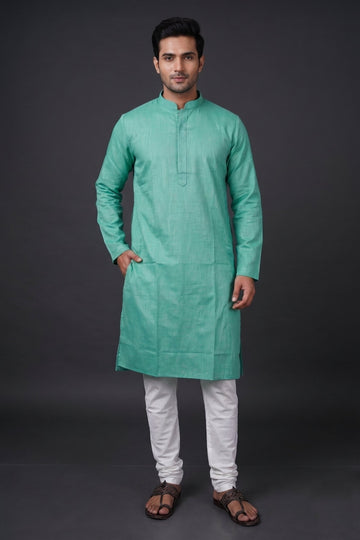 Aqua Green Classic Straight Kurta For Men