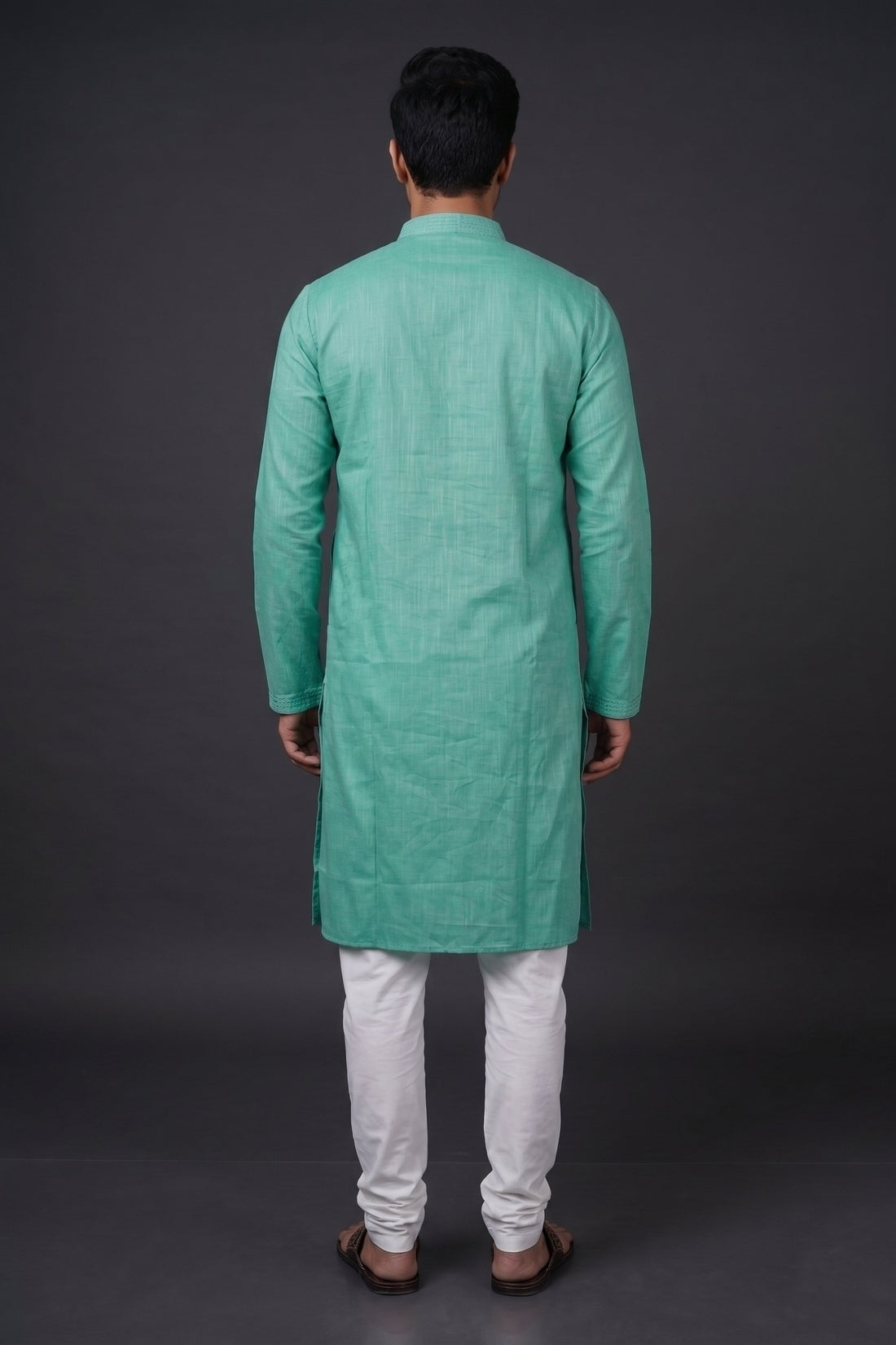Aqua Green Classic Straight Kurta For Men