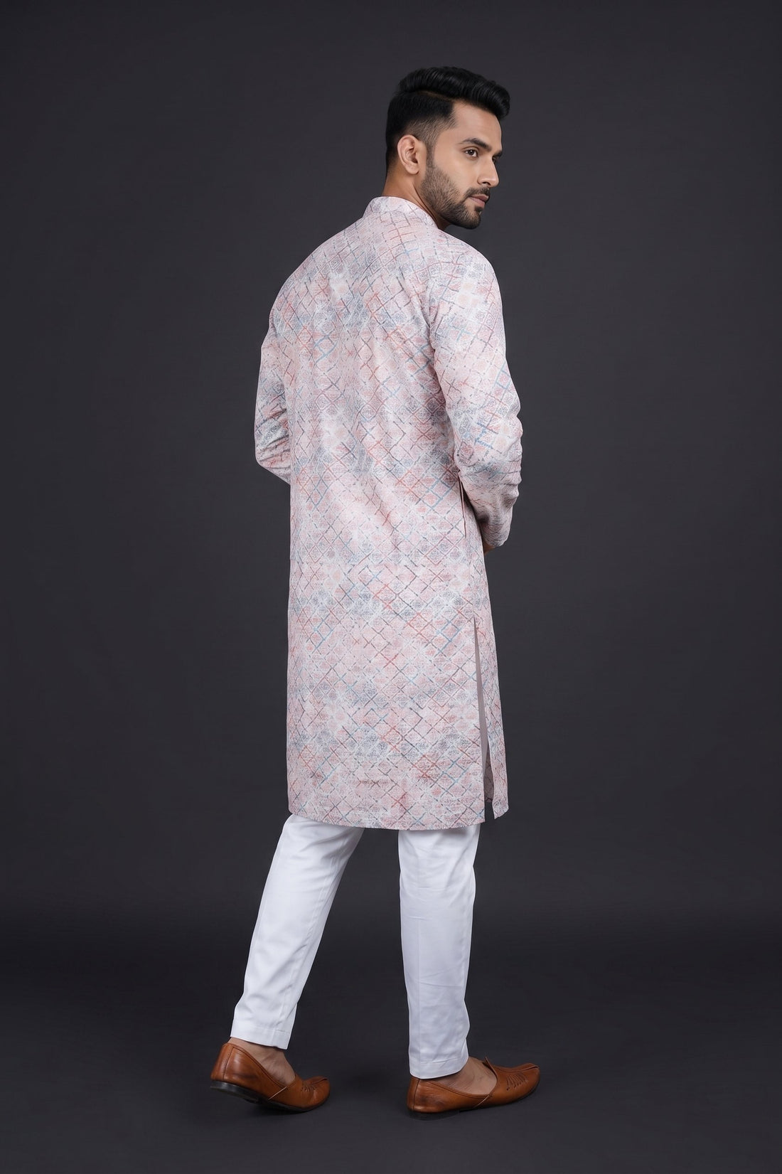 Blush Pink Printed Festive Kurta