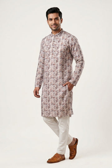 Pastel Mosaic Printed Festive Kurta