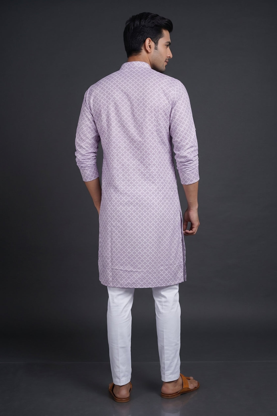 Lavender Diamond Printed Casual Kurta