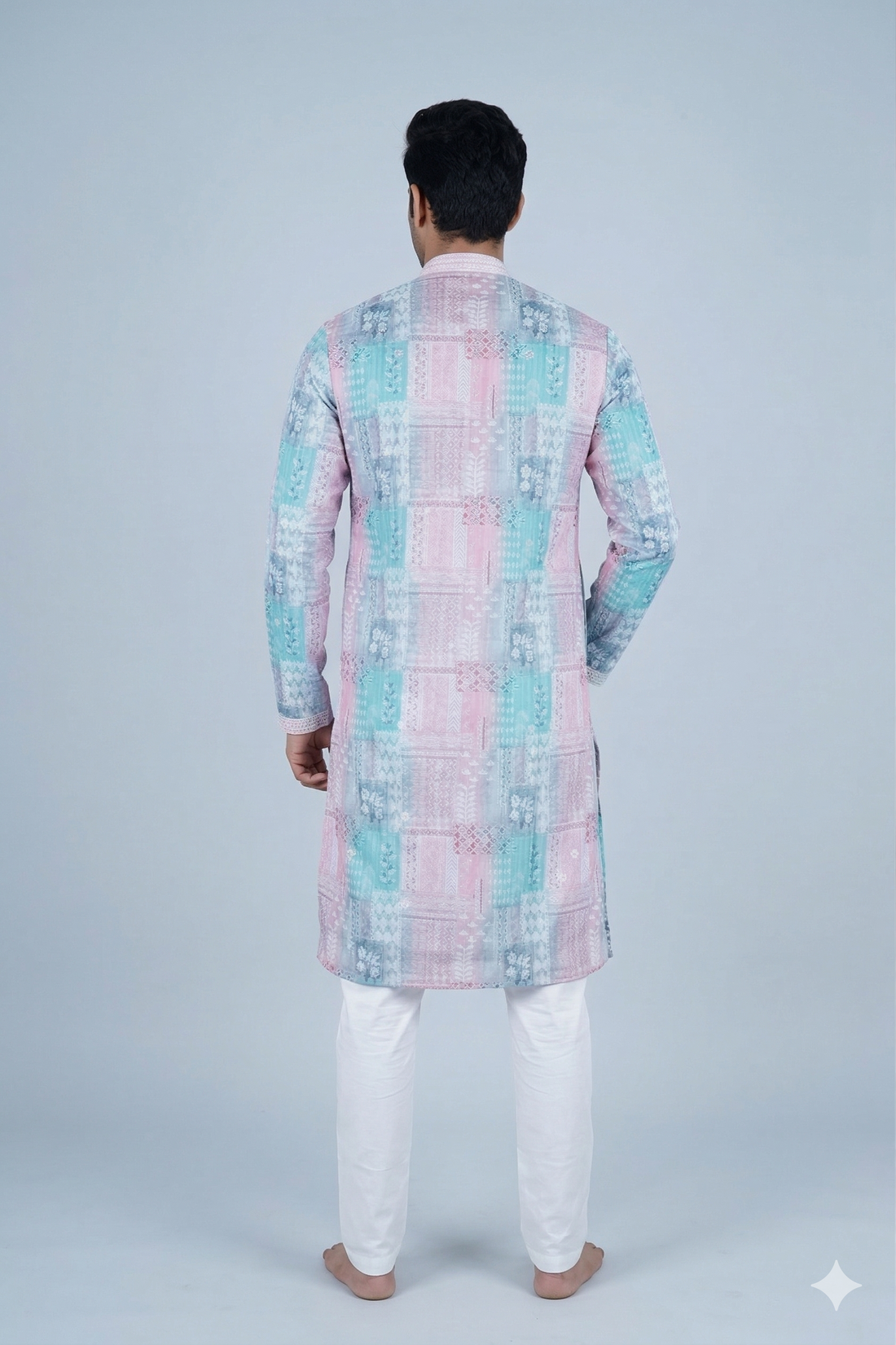 Pastel Multicolour Printed Festive Men’S Kurta