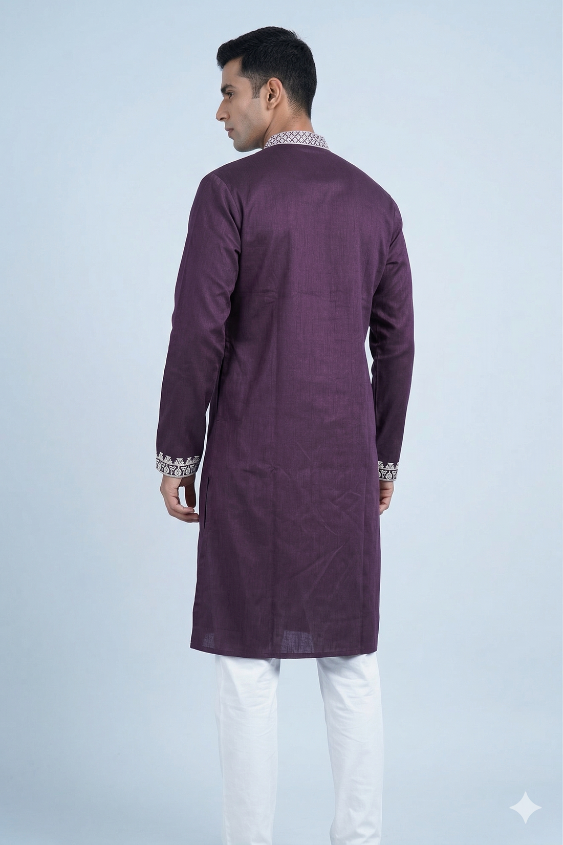 Royal Wine Embroidered Festive Men’S Kurt