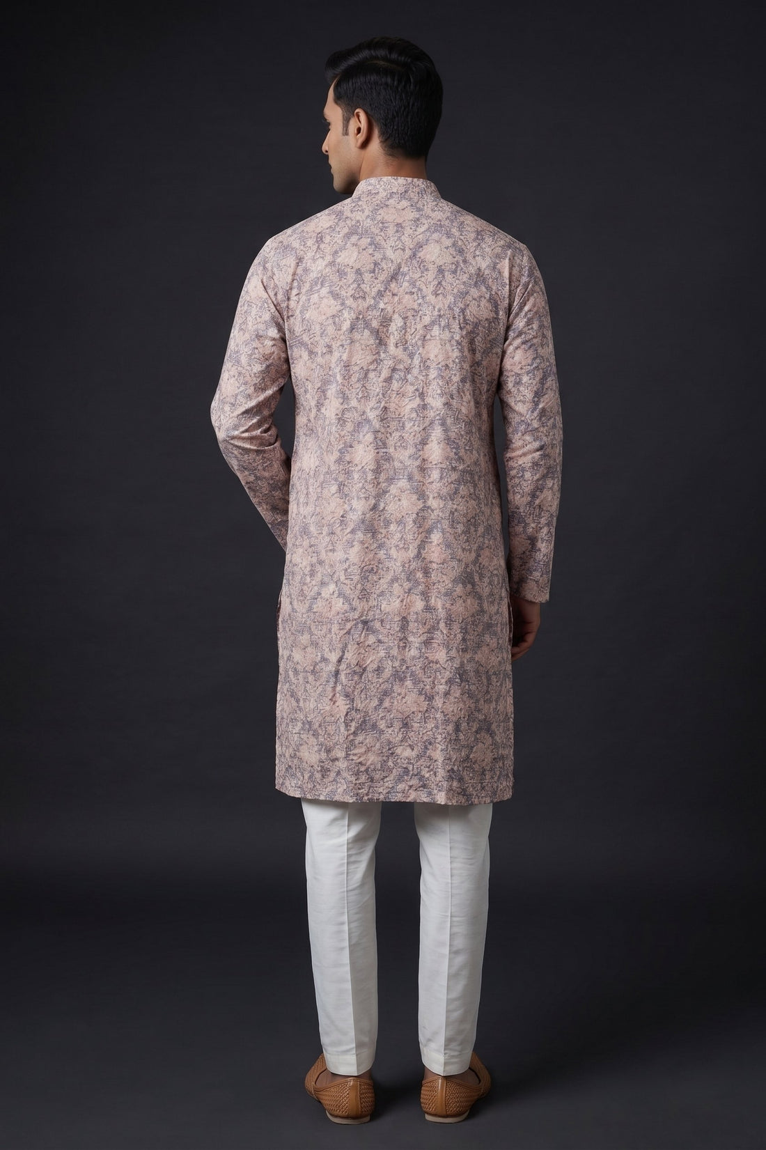 Blush Beige Abstract Printed Festive Kurta