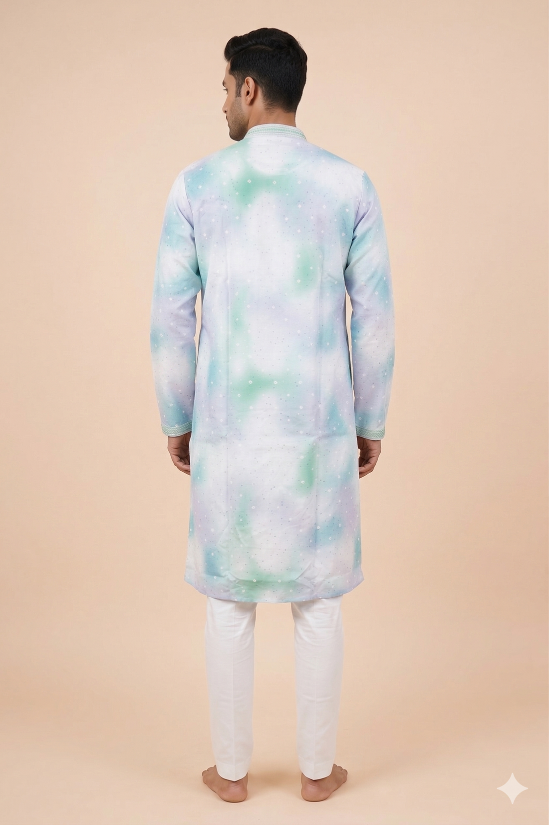 Sky Blue Ombre Sequin Designer Men’S Kurta