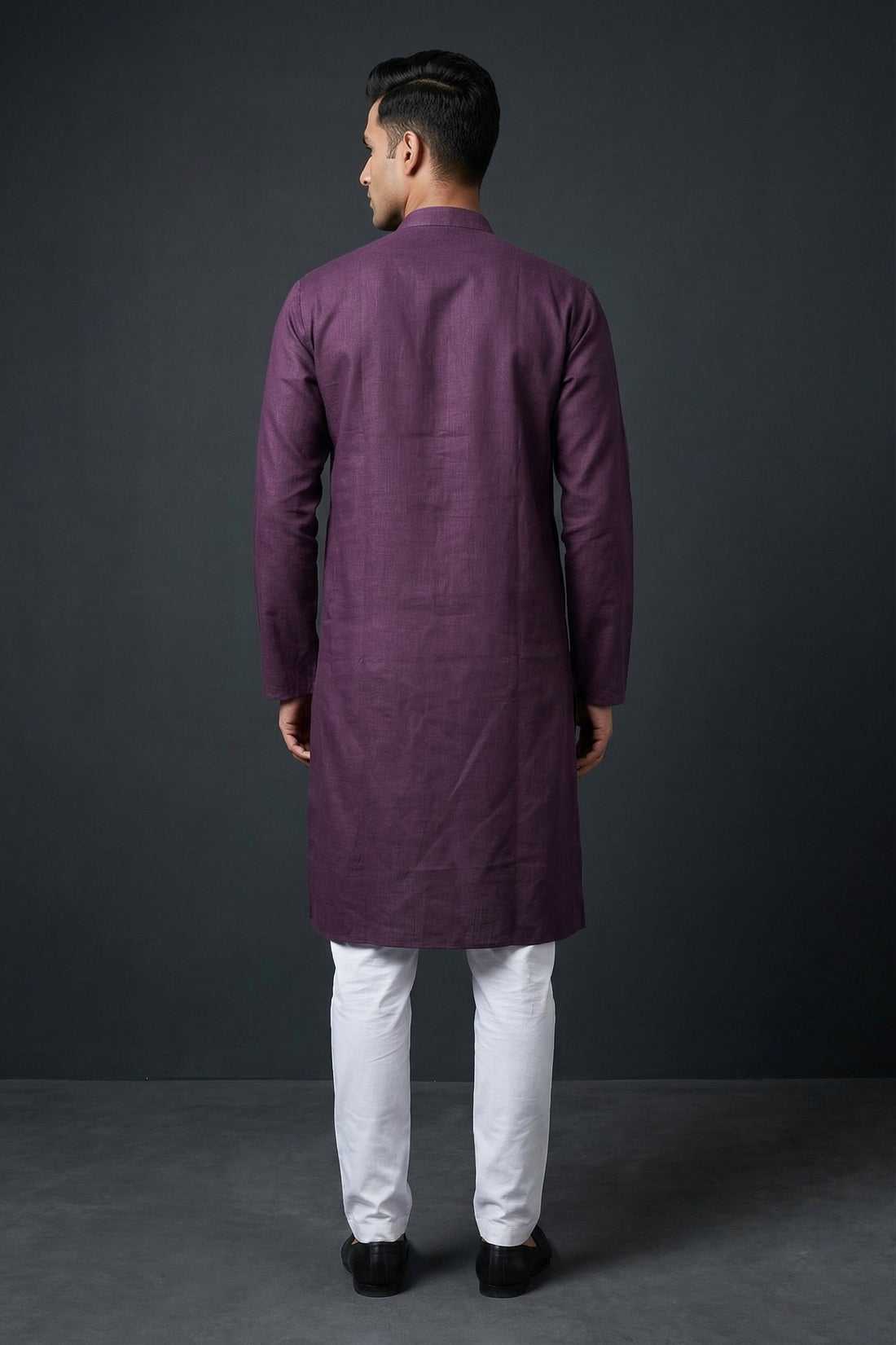 Royal Plum Solid Men’S Kurta