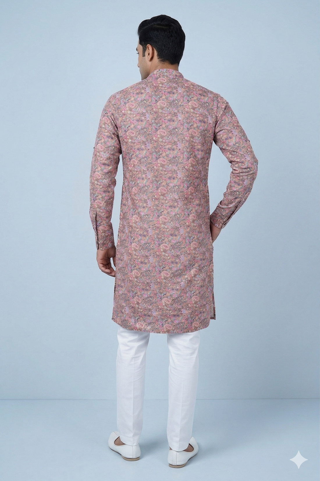 Stylish Lavender Floral Printed Men’S Kurta
