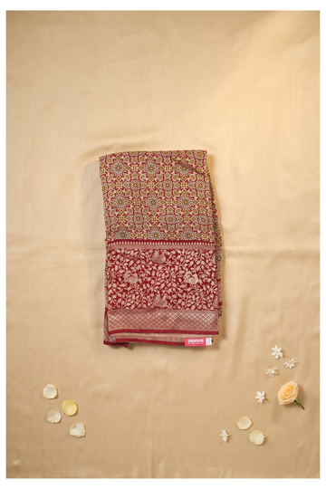 Maroon Banarasi Pure Silk Wedding Saree
