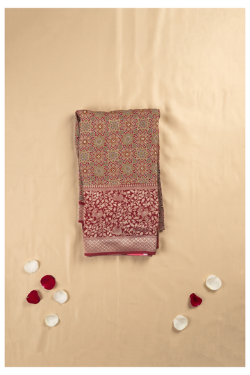 Maroon Banarasi Pure Silk Saree For Wedding & Party Wear