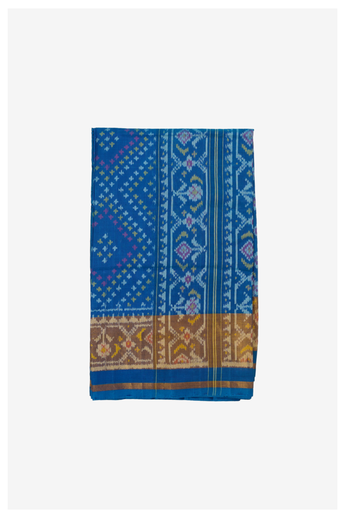 Premium Royal Blue Patola Inspired Pure Silk Saree With Traditional Weaving