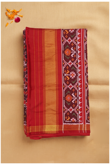 Maroon Pure Silk Patola Saree For Wedding & Party Wear