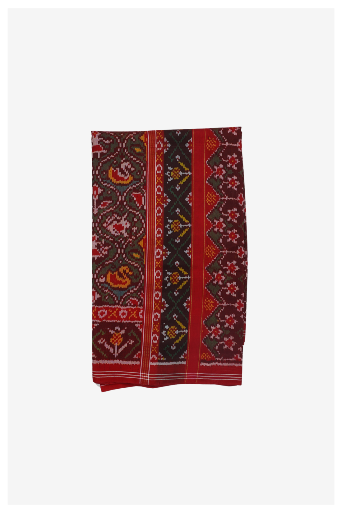 Premium Pure Silk Patola Inspired Maroon Saree With Traditional Heritage Motifs