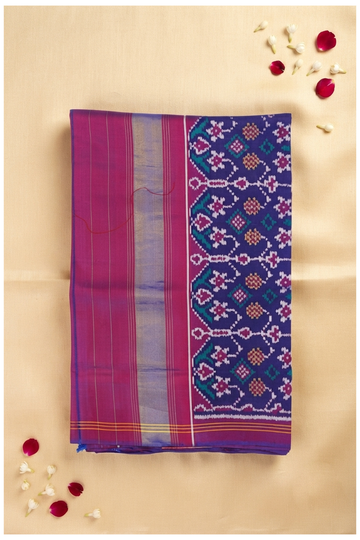 Royal Blue Patola Pure Silk Wedding Saree