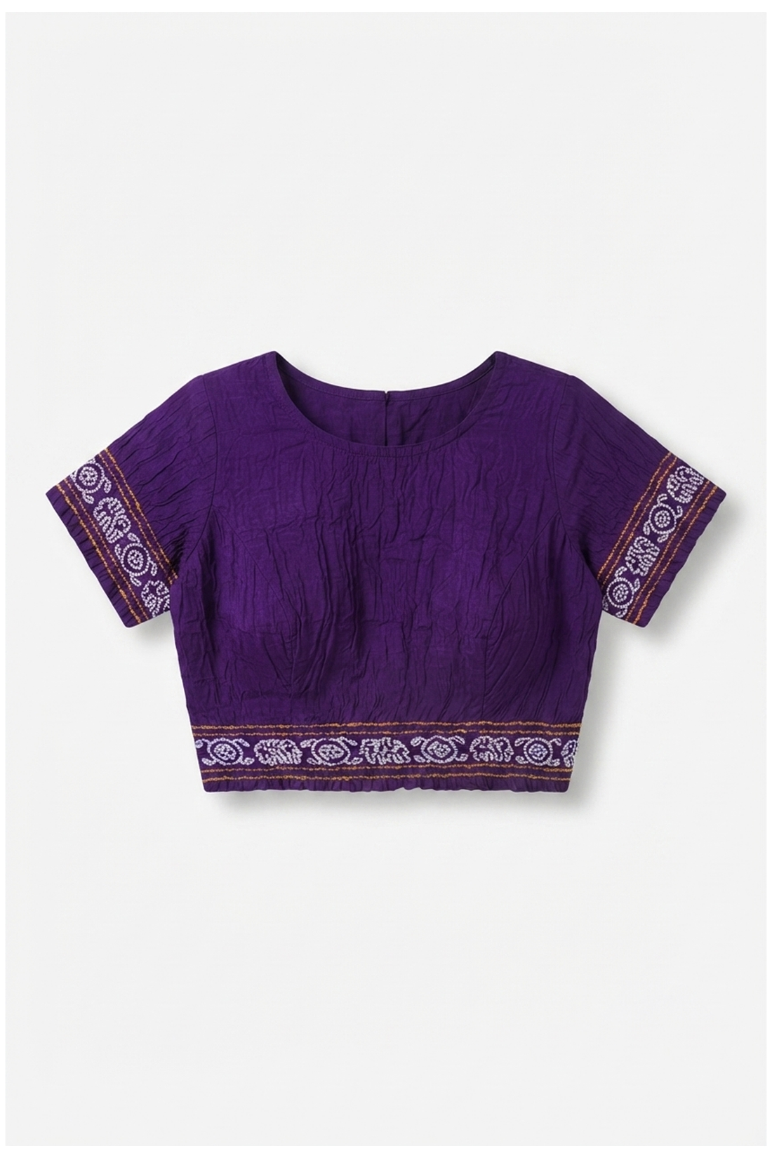 Violet Bandhni Gajji Silk Wedding Saree