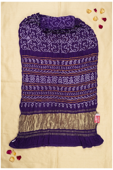 Regal Purple Bandhni Gajji Art Silk Party Wear Saree