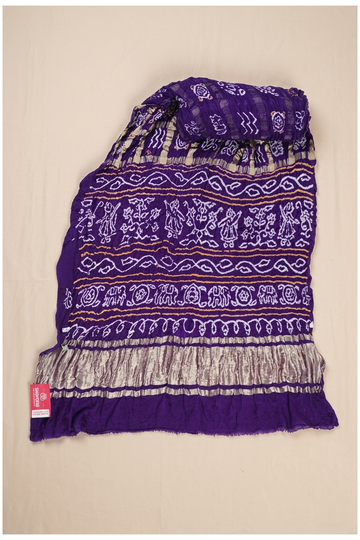 Purple Gharchola Pure Silk Wedding & Party Saree