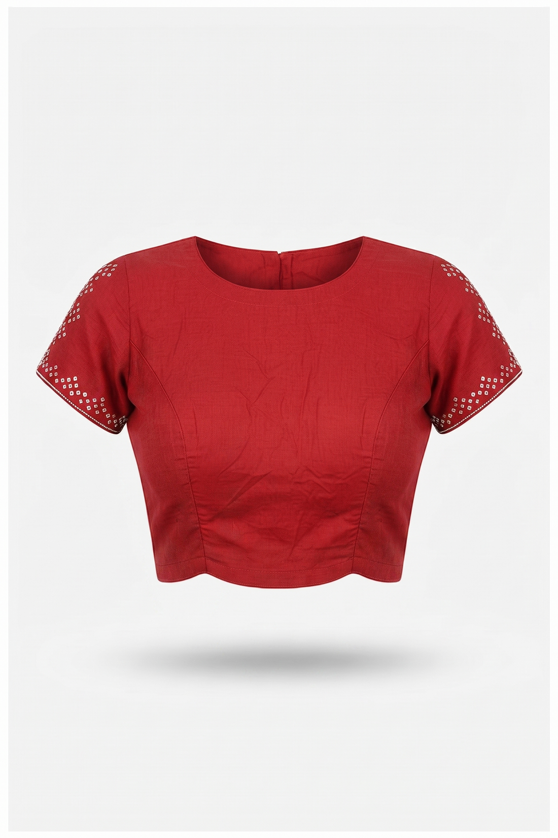 Crimson Red Bandhni Gajji Art Silk Wedding Party Wear