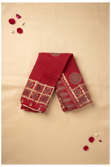 Maroon Gajji Silk Gharchola Wedding Saree