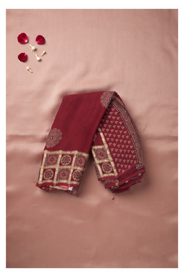 Maroon Gajji Silk Gharchola Wedding Saree