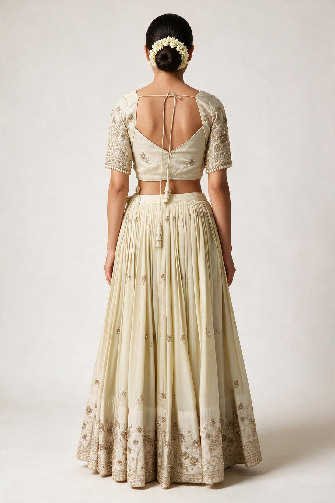 Ivory Embroidered Lehenga Choli