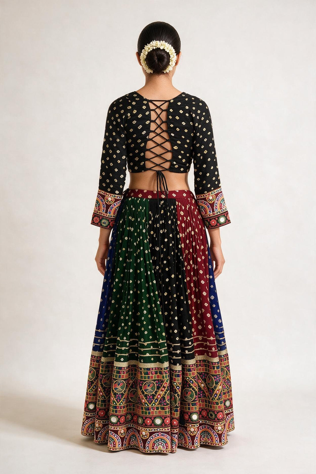 Multicolour Bandhani Embroidered Chaniya Choli