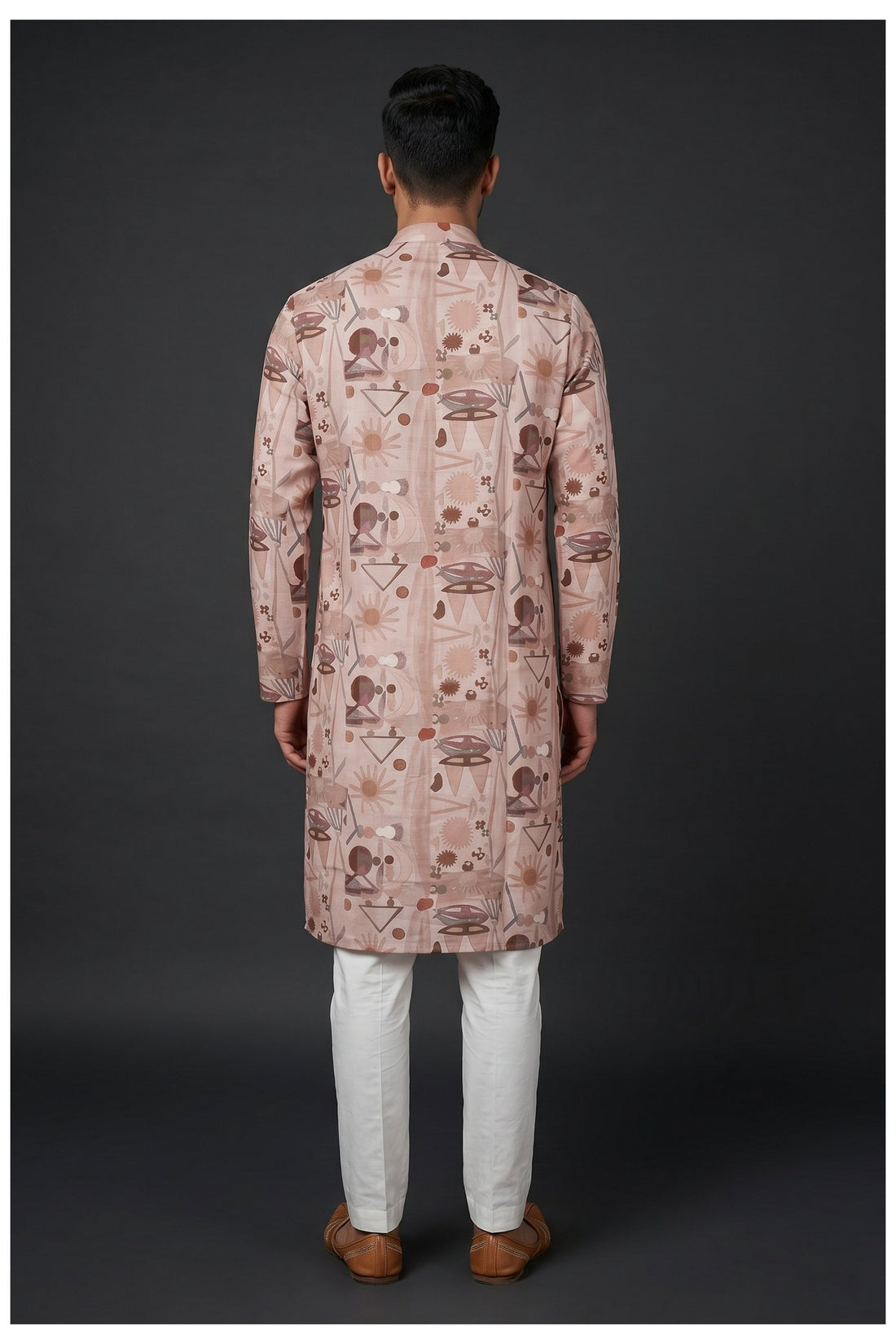 Dusty Pink Abstract Printed Kurta