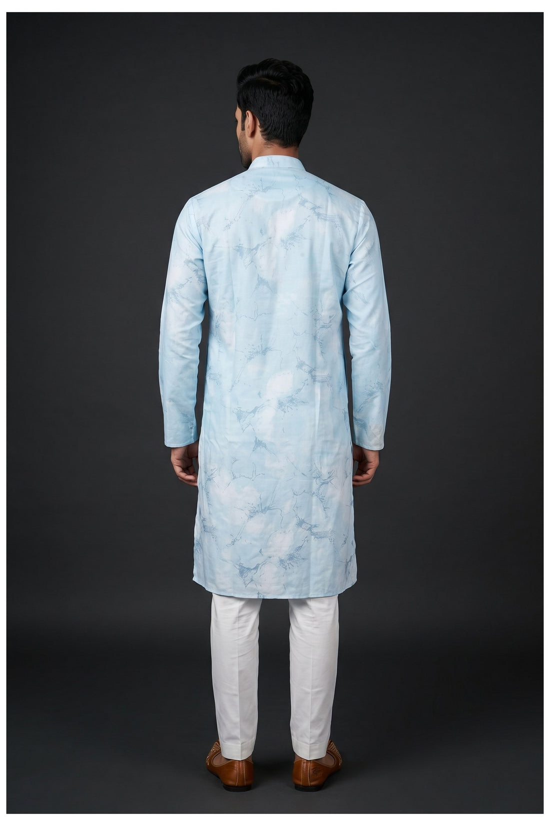 Sky Blue Floral Printed Kurta Set