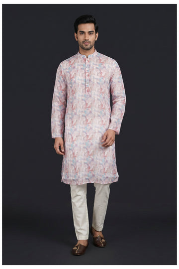 Pastel Abstract Printed Men’S Kurta