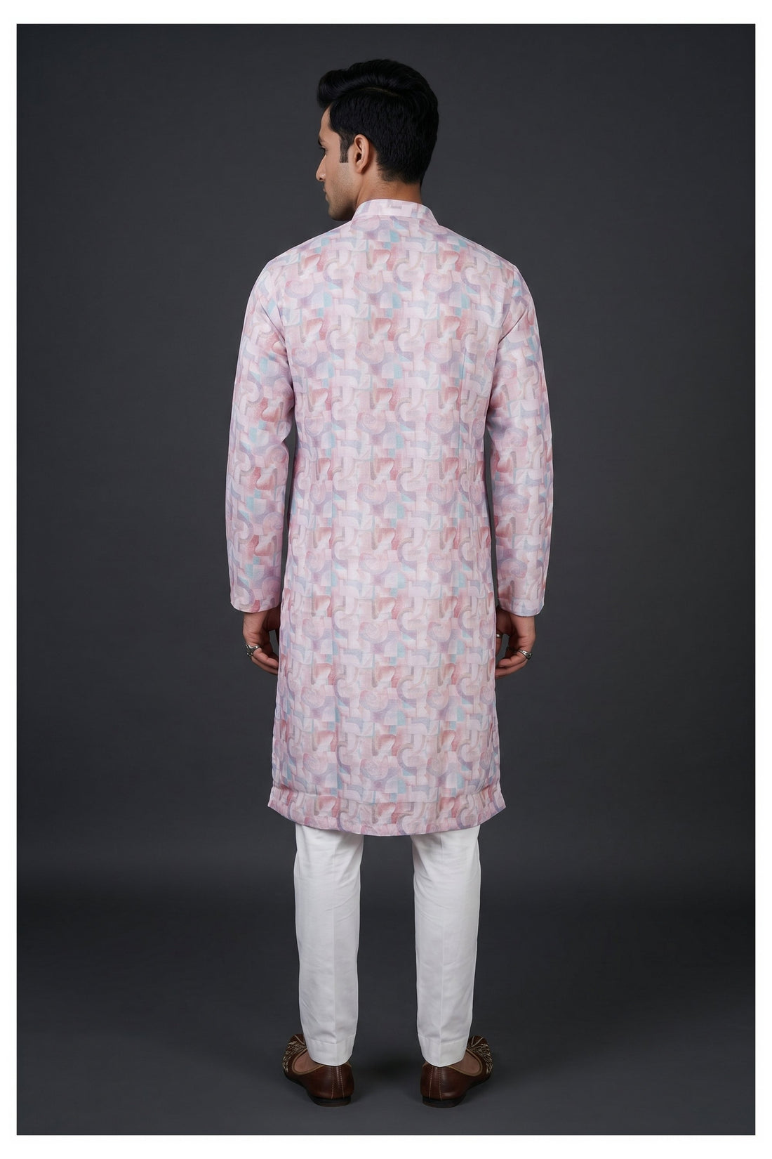 Pastel Abstract Printed Men’S Kurta