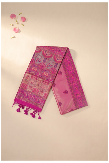 Rani Pink Banarasi Art Silk Wedding Saree