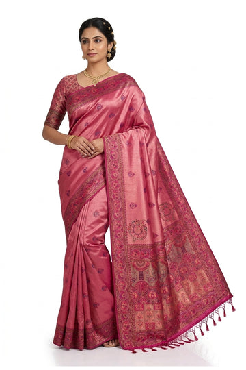 Pink Banarasi Art Silk Saree