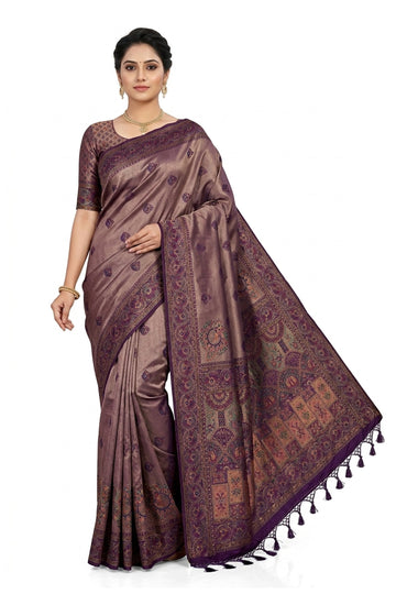 Dusty Mauve Banarasi Art Silk Saree