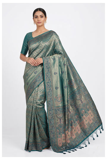 Sea Green Banarasi Art Silk Saree
