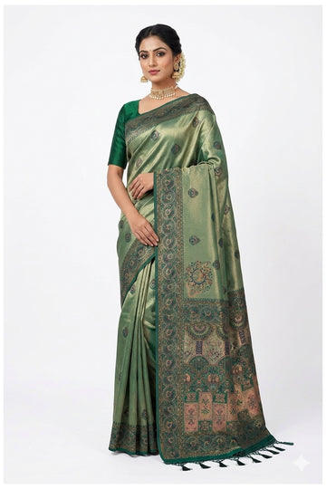 Pastel Green Banarasi Art Silk Saree