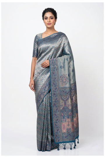 Sky Blue Banarasi Art Silk Saree
