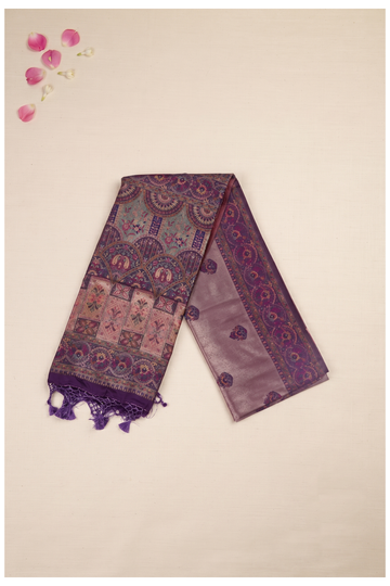 Dusty Plum Banarasi Art Silk Wedding Saree