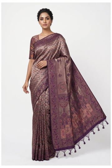 Mauve Purple Banarasi Art Silk Saree