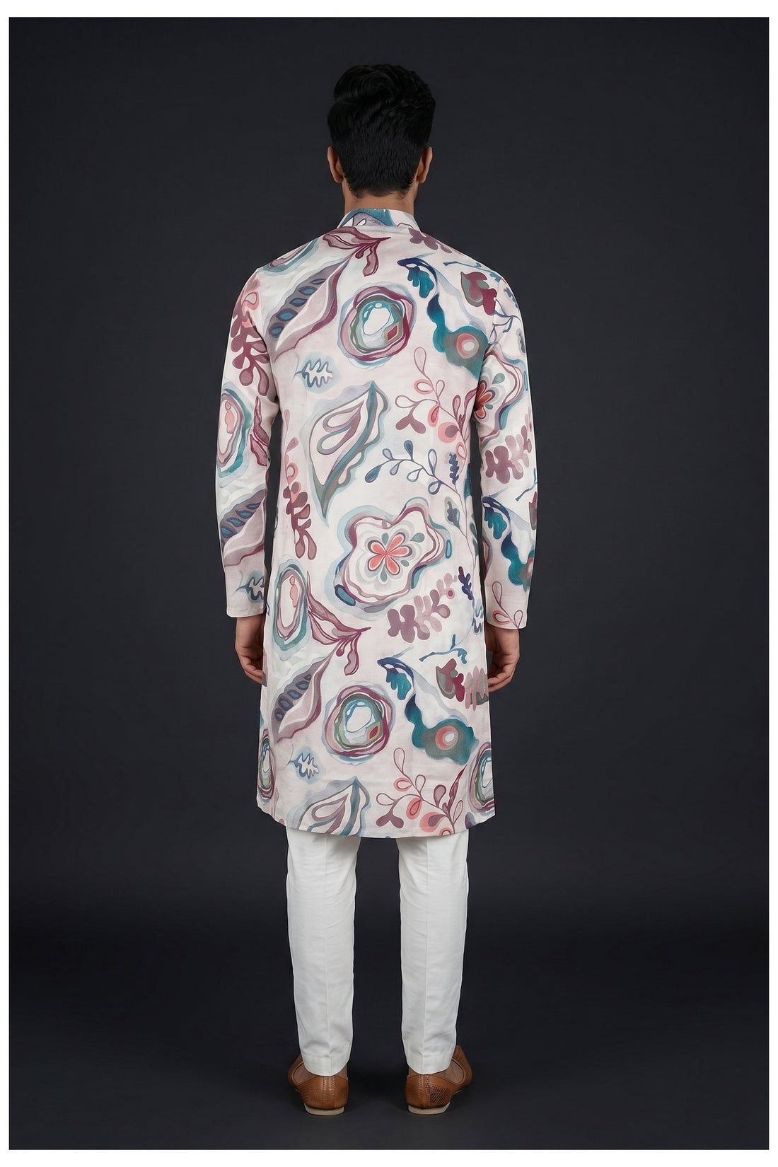 Pastel Abstract Printed Men’S Kurta Set
