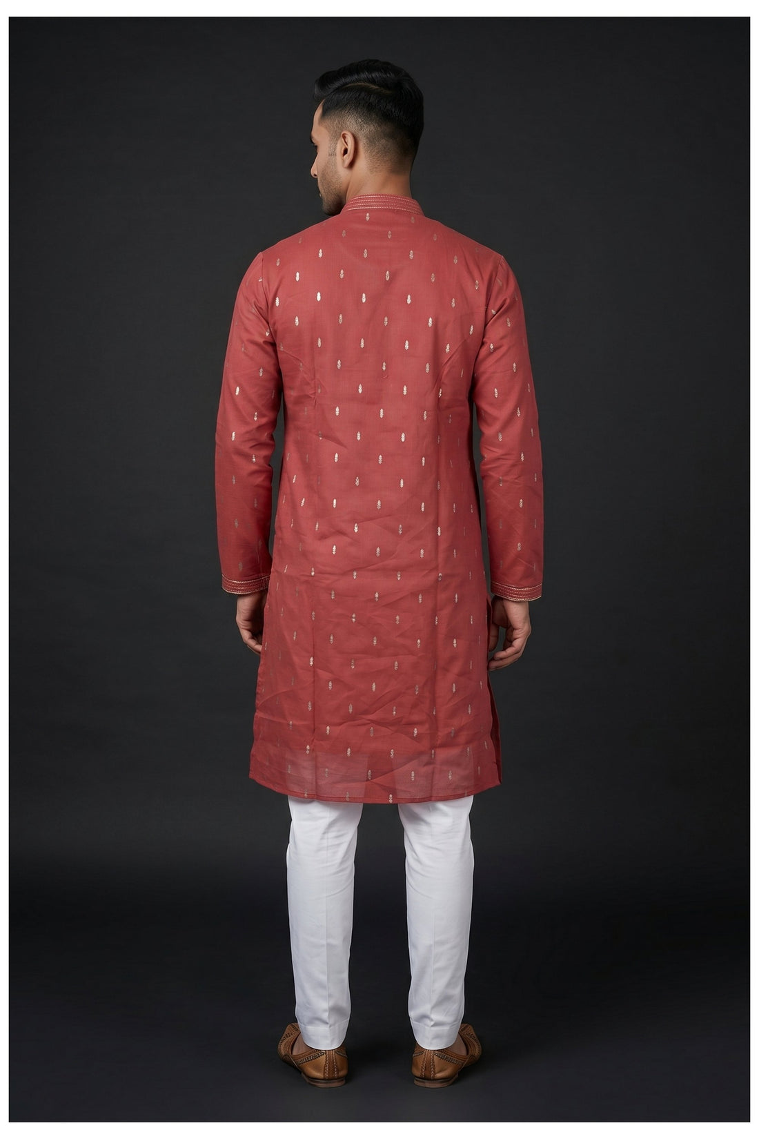 Rust Butti Men'S Kurta