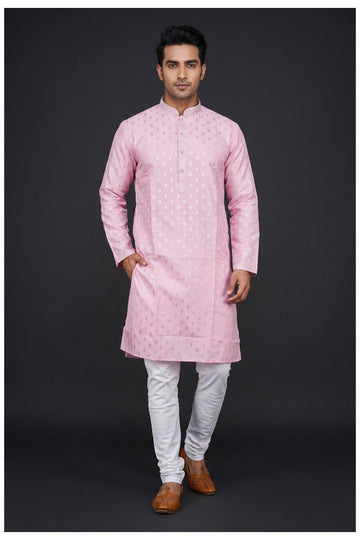 Pink Butti Men'S Kurta