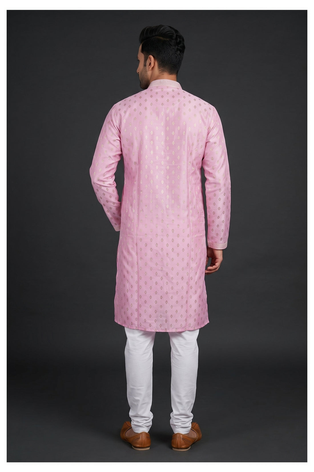 Pink Butti Men'S Kurta